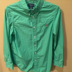 Ralph Lauren Men's Vibrant Green Button-Down Shirt